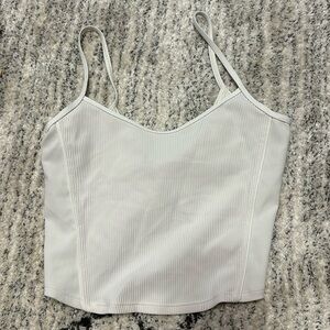 Lululemon robbed, white cross back tank top